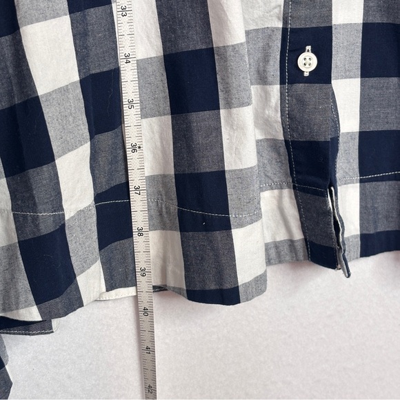 J. Crew Gingham Tie-waist Poplin Shirtdress Navy Size 8 - Picture 10 of 11